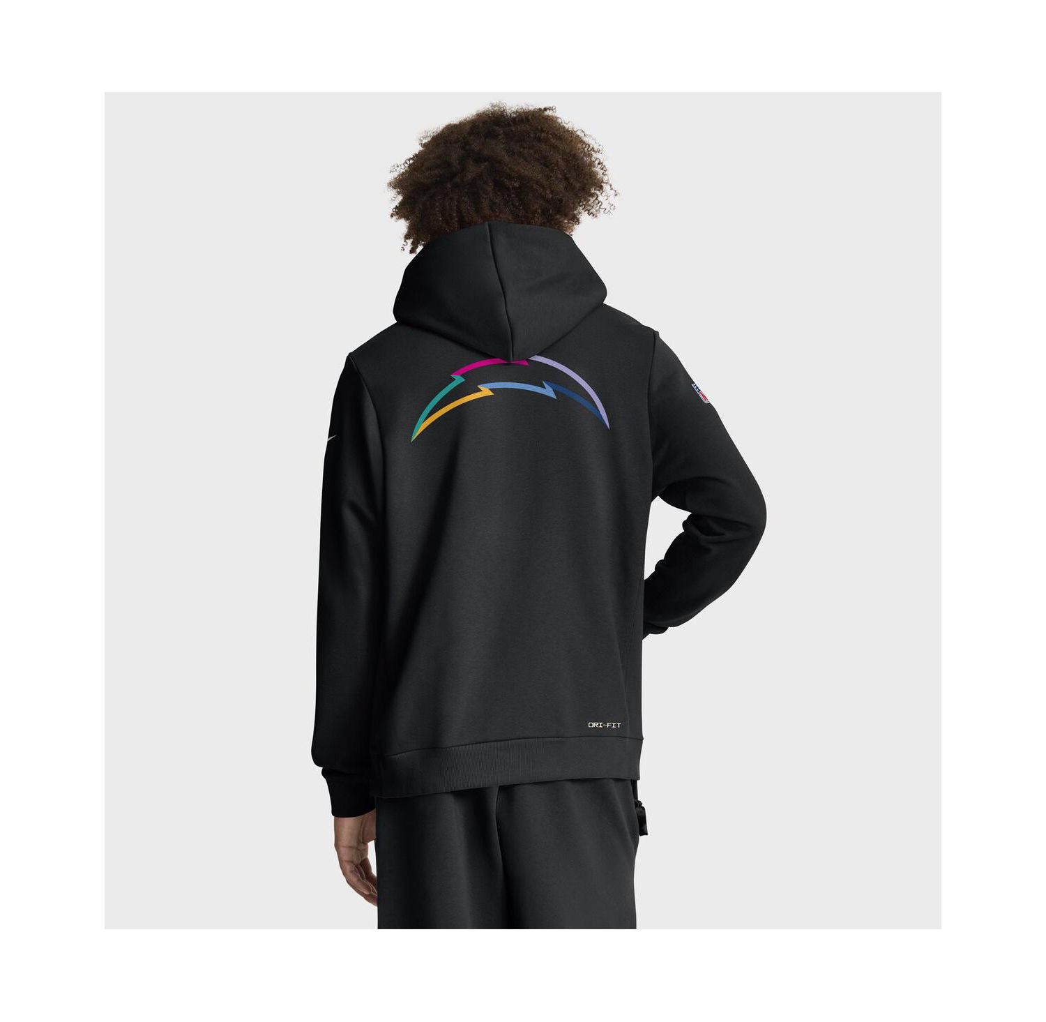 Men's Black Los Angeles Chargers 2025 NFL Crucial Catch Sideline Standard Issue Dri-FIT Hoodie