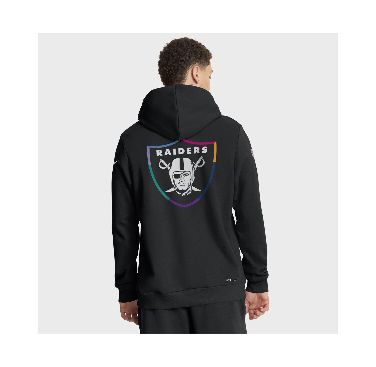 Men's Black Las Vegas Raiders 2025 NFL Crucial Catch Sideline Standard Issue Dri-FIT Hoodie