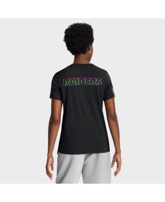 Women's Black Las Vegas Raiders 2025 NFL Crucial Catch Tri-Blend Dri-FIT T-Shirt