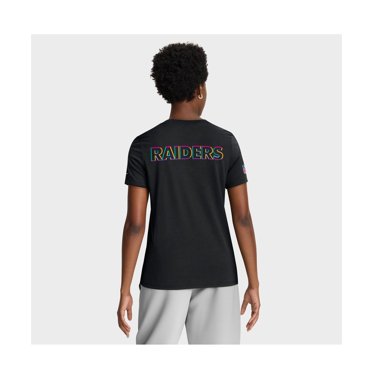 Женская футболка Nike Black Las Vegas Raiders 2025 NFL Crucial Catch Tri-Blend Dri-FIT — фото 2