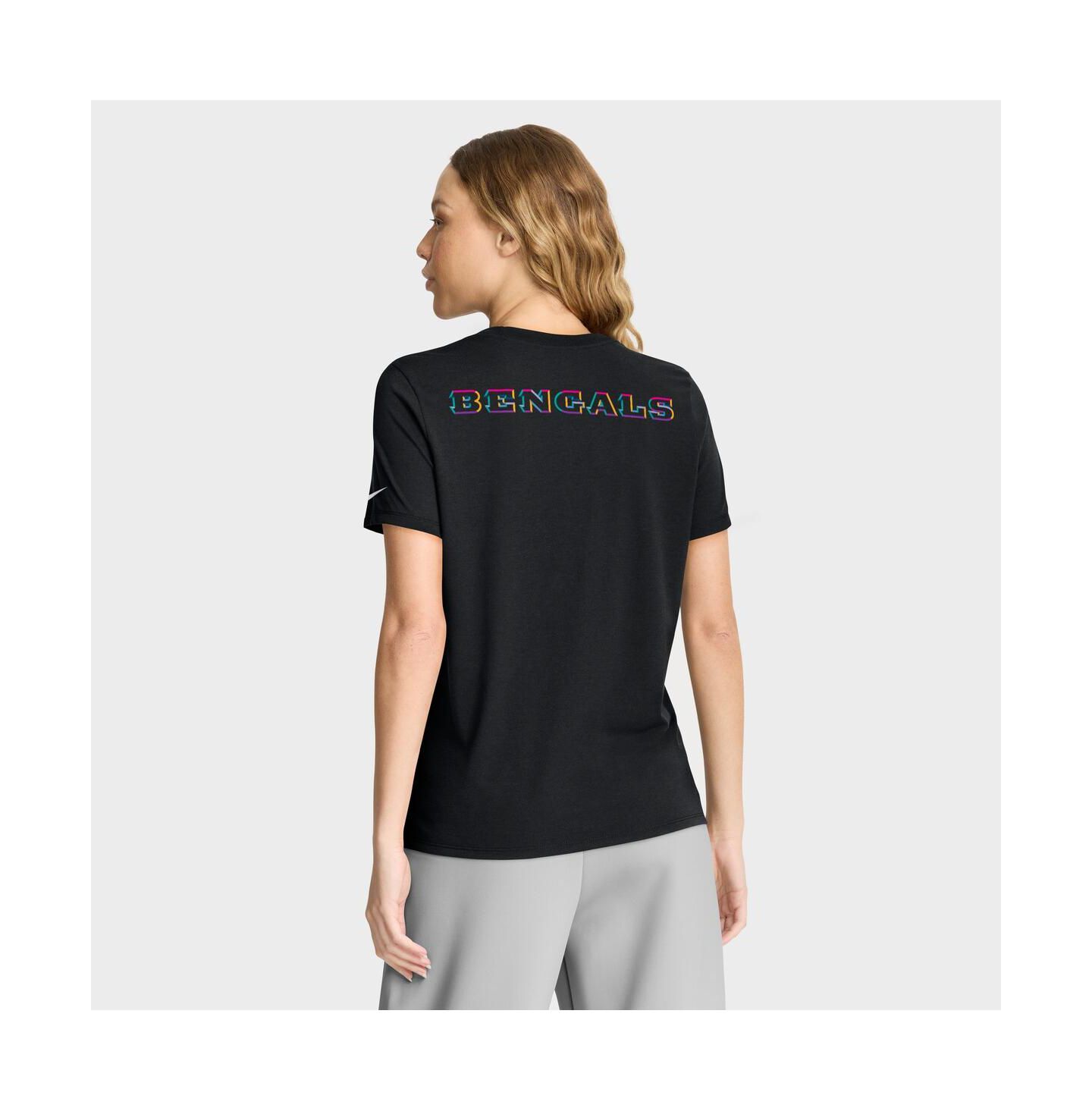 Женская футболка Nike Black Cincinnati Bengals 2025 NFL Crucial Catch Tri-Blend Dri-FIT — фото 2