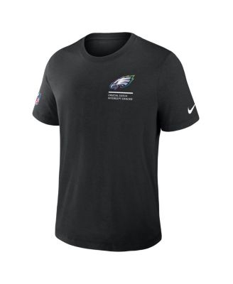 Men's Black Philadelphia Eagles Tall 2025 NFL Crucial Catch Tri-Blend Dri-FIT T-Shirt