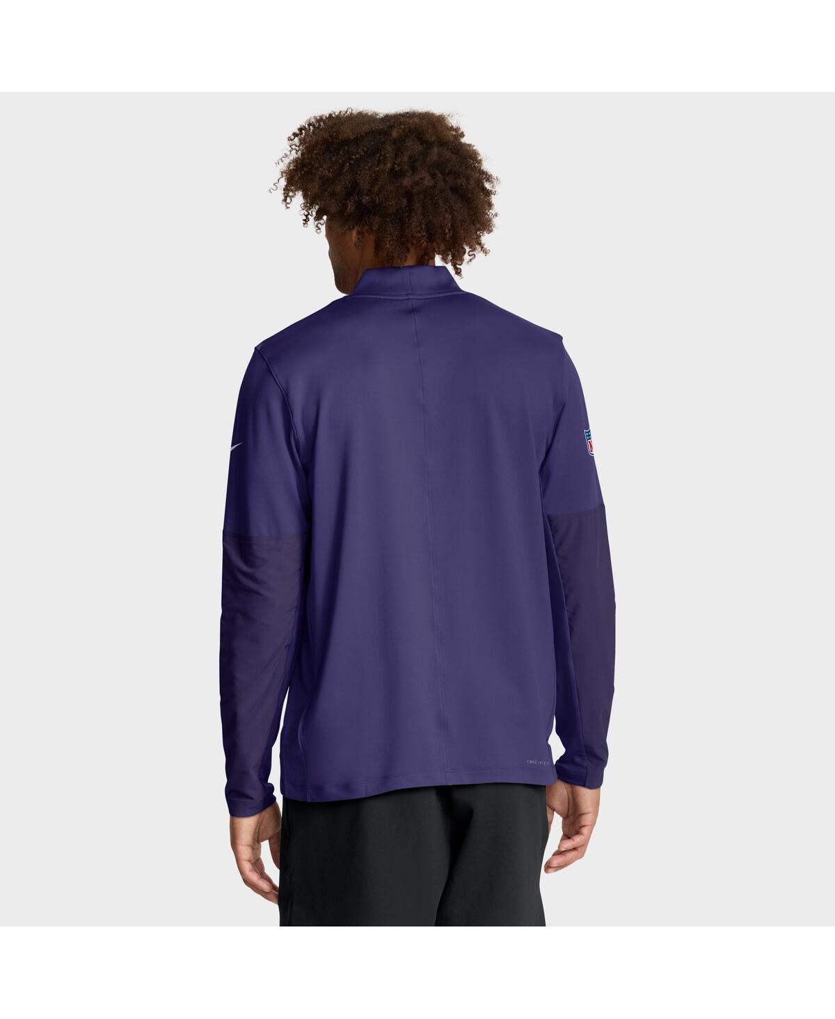 Nike Men's Purple Baltimore Ravens Sideline Dri-fit Half-zip Pullover Sweatshirt In Purple