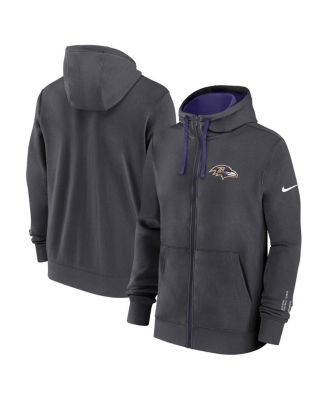 Nike - Men's Anthracite Baltimore Ravens Primetime Club Full-Zip Hoodie
