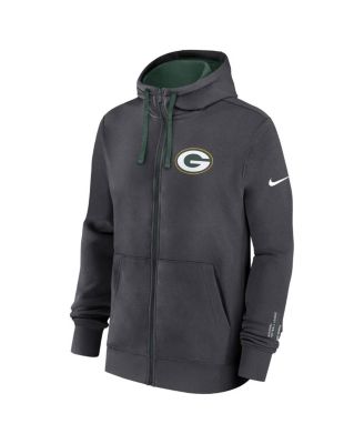 Men's Anthracite Green Bay Packers Primetime Club Full-Zip Hoodie