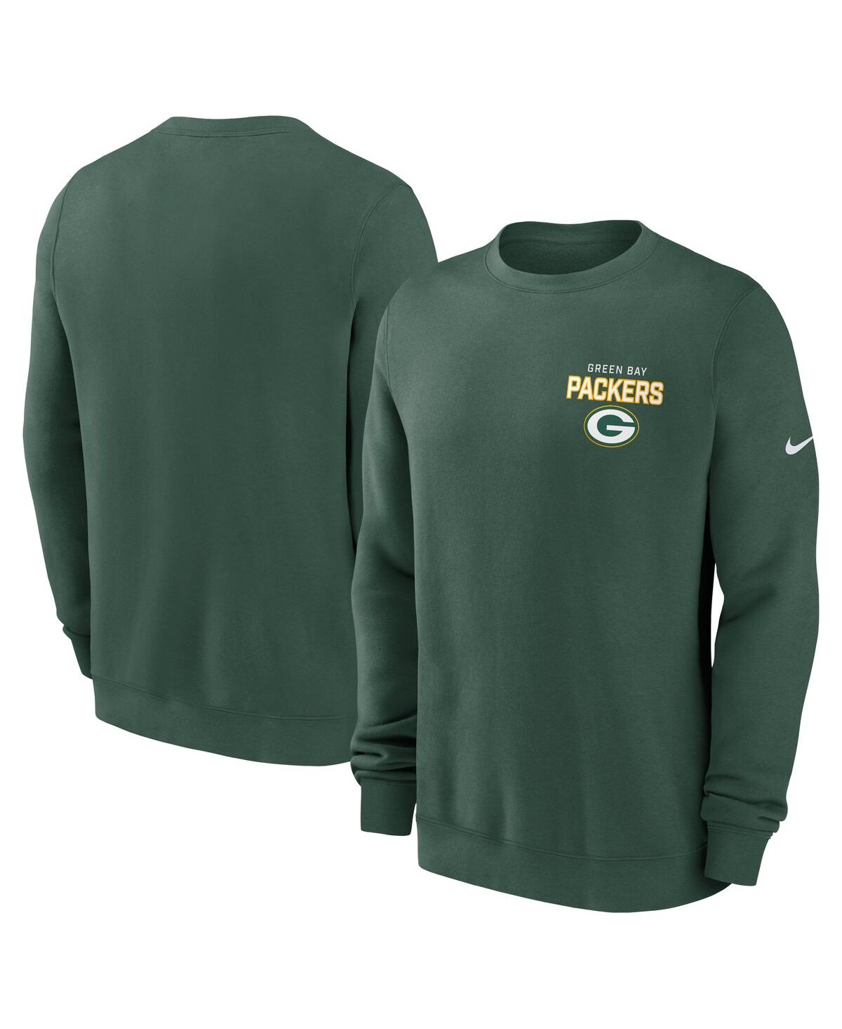 Nike Green Bay Packers Draw Block Club  Men's Nfl Pullover Crew In Green