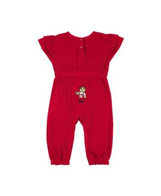 Baby Boys and Girls Scarlet Nebraska Huskers Beautopia Waffle Knit Romper