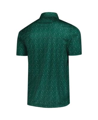 Men's Green Michigan State Spartans Football Print Polo Shirt