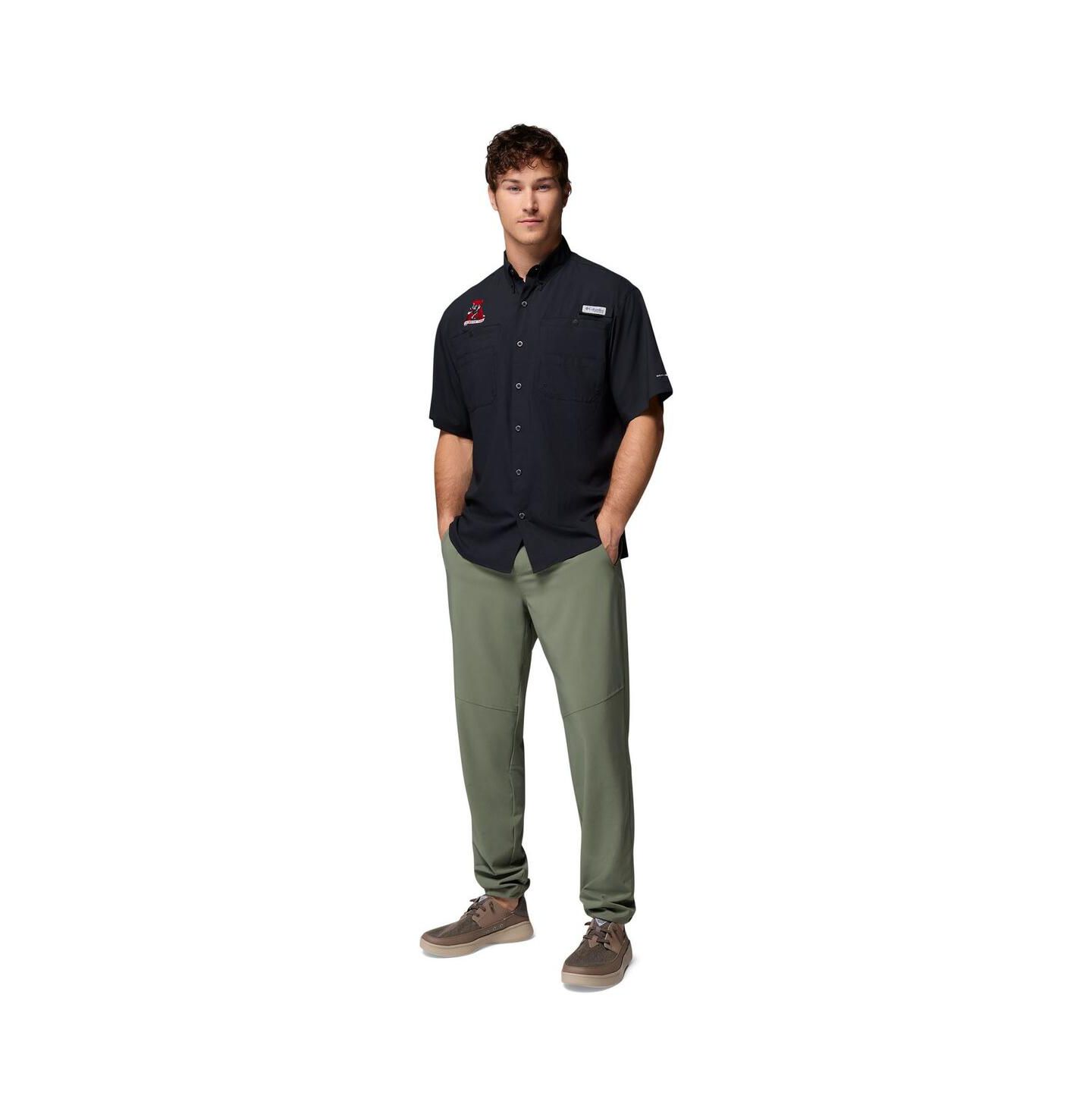 Мужская рубашка Columbia Black Alabama Crimson Tide Tamiami Omni-Shade Button-Down — фото 4