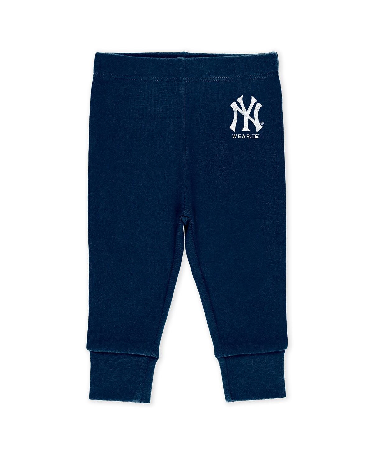 Wear By Erin Andrews Baby Boys And Girls 3-piece New York Yankees Turn Me Around Bodysuit And Pants Set In Multi