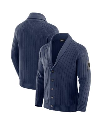 J. Palmer - Men's Navy Seattle Seahawks The Playmaker Cardigan Raglan Sweater