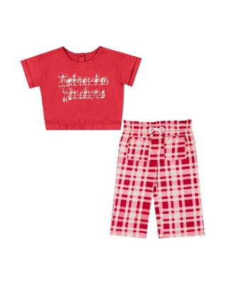 Colosseum - Girls Baby Boys and Girls Scarlet Nebraska Huskers Sky Castle Two-Piece T-Shirt and Pants Set