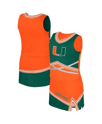 Colosseum - Big Girls Orange Miami Hurricanes Lollipop Park Cheer Two-Piece Set