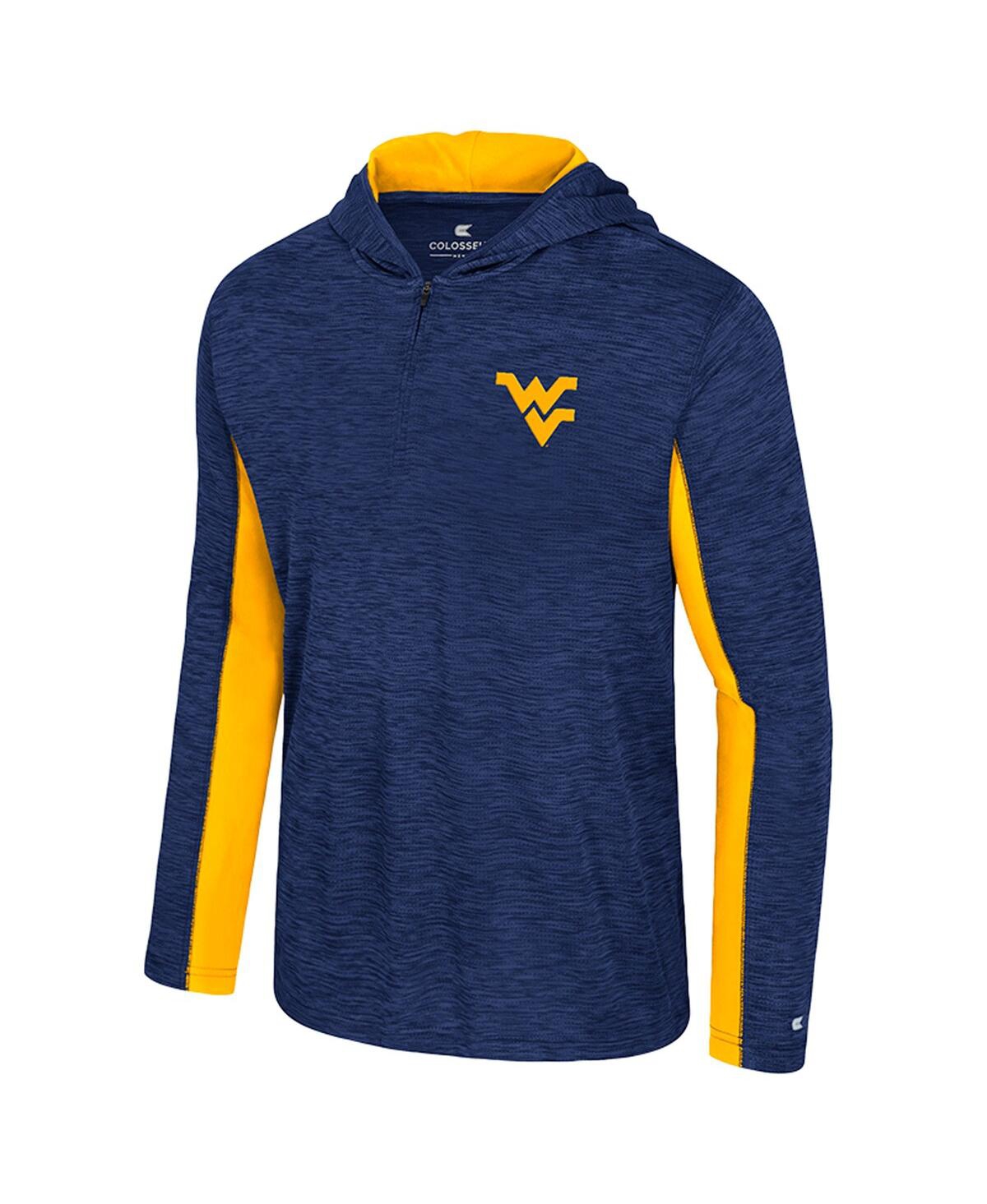 Colosseum Men's Navy Michigan Wolverines Always Sunny Quarter-zip Hoodie In Blue