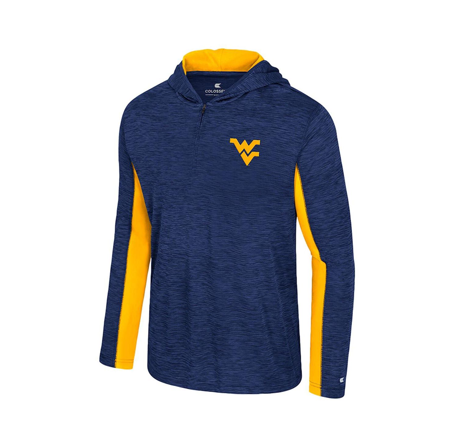 Men's Navy West Virginia Mountaineers Always Sunny Quarter-Zip Hoodie