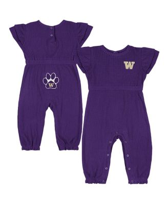 Colosseum - Baby Boys and Girls Purple Washington Huskies Beautopia Waffle Knit Romper