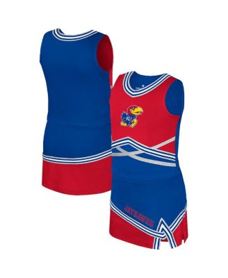 Colosseum - Big Girls Royal Kansas Jayhawks Lollipop Park Cheer Two-Piece Set