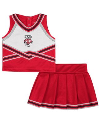 Colosseum - Girls Toddler Red Wisconsin Badgers Lollipop Park Cheer Two-Piece Set