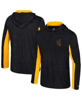 Colosseum - Men's Black Wyoming Cowboys Always Sunny Quarter-Zip Hoodie