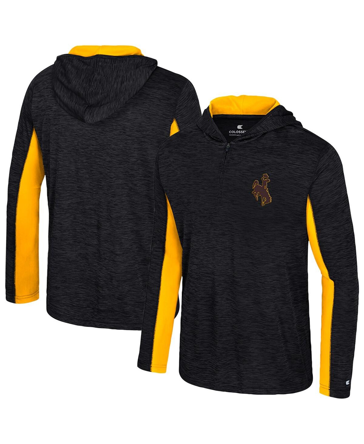 Colosseum Men's Black Wyoming Cowboys Always Sunny Quarter-Zip Hoodie