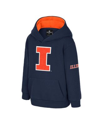 Toddler Navy Illinois Fighting Illini Big Logo Volume Fleece Pullover Hoodie