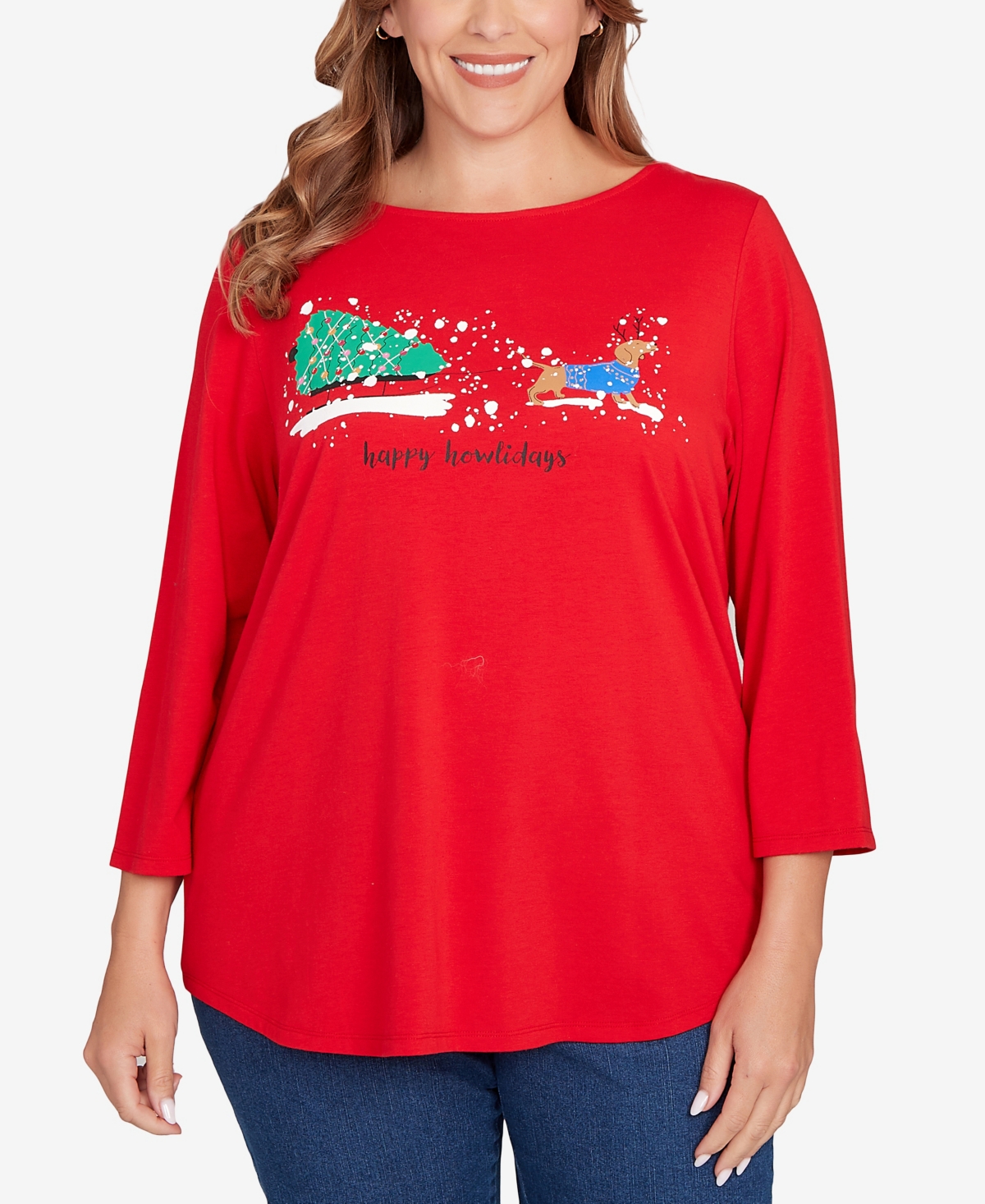 Ruby Rd. Plus Happy Howlidays Knit Top