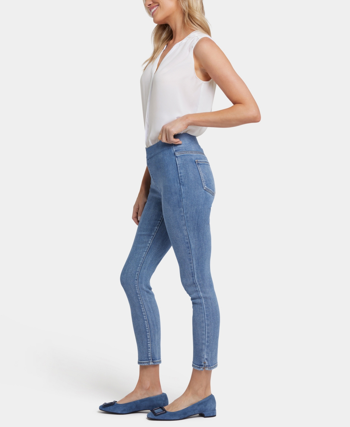 Nydj Women's Ami Skinny Ankle Pull-on Jeans In White