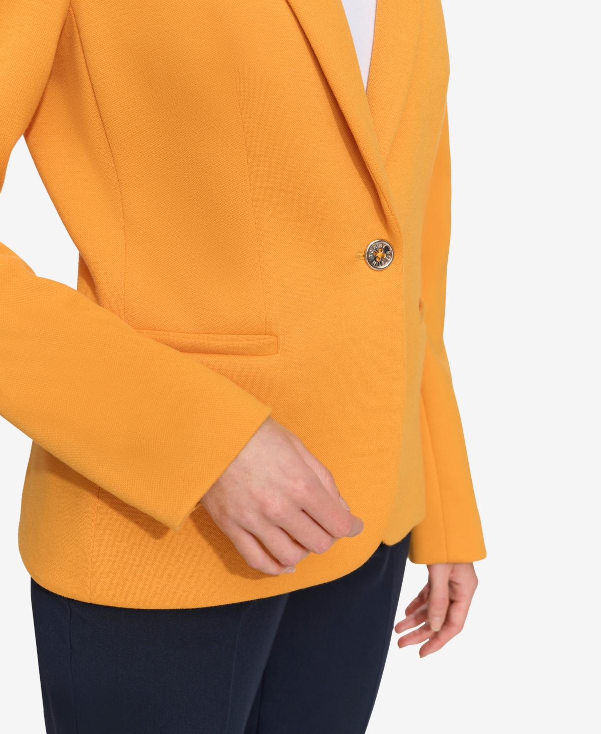Tommy Hilfiger Women's Scuba One-button Blazer In Yellow