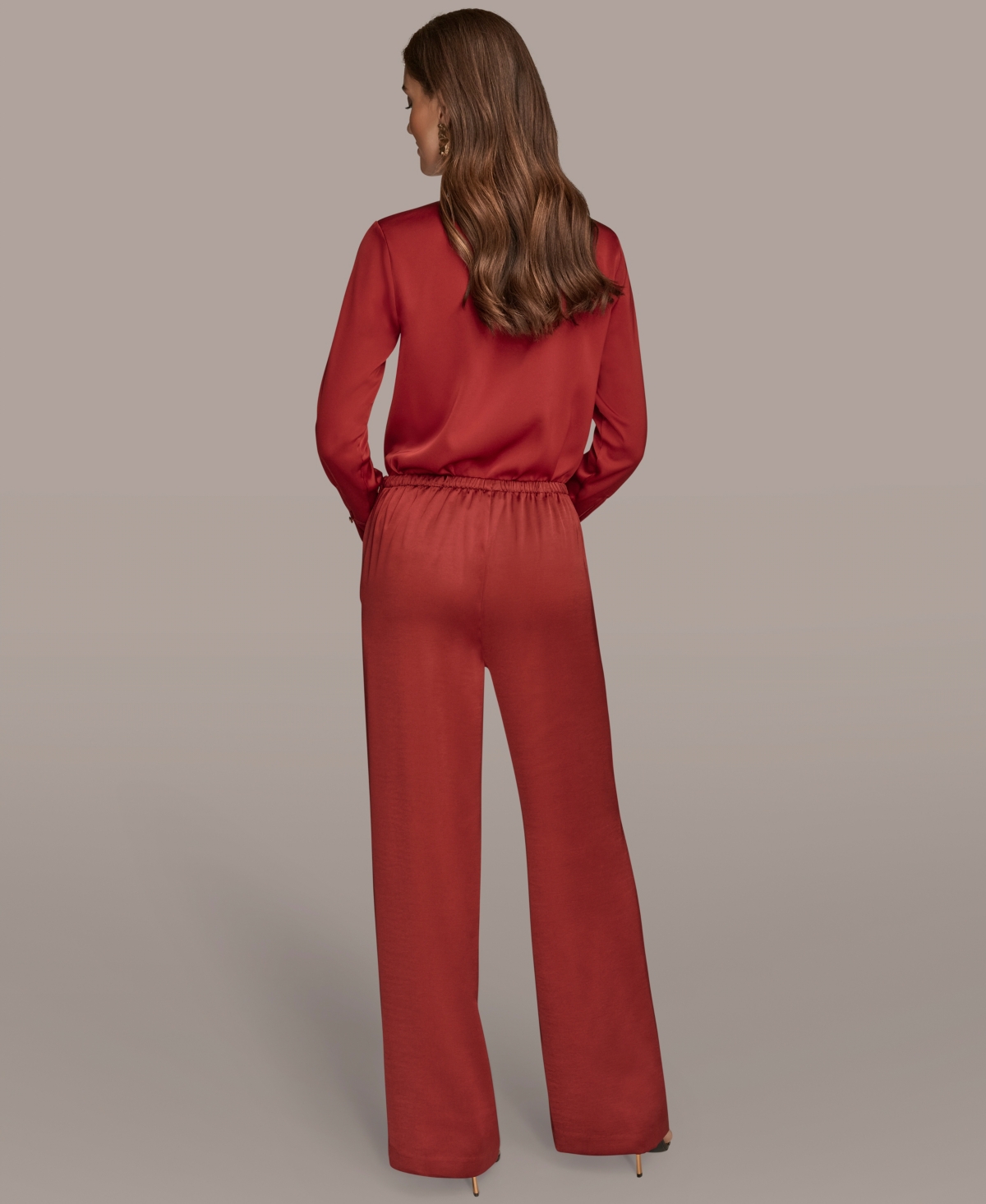 Donna Karan Women's Wide Leg Pants In Red