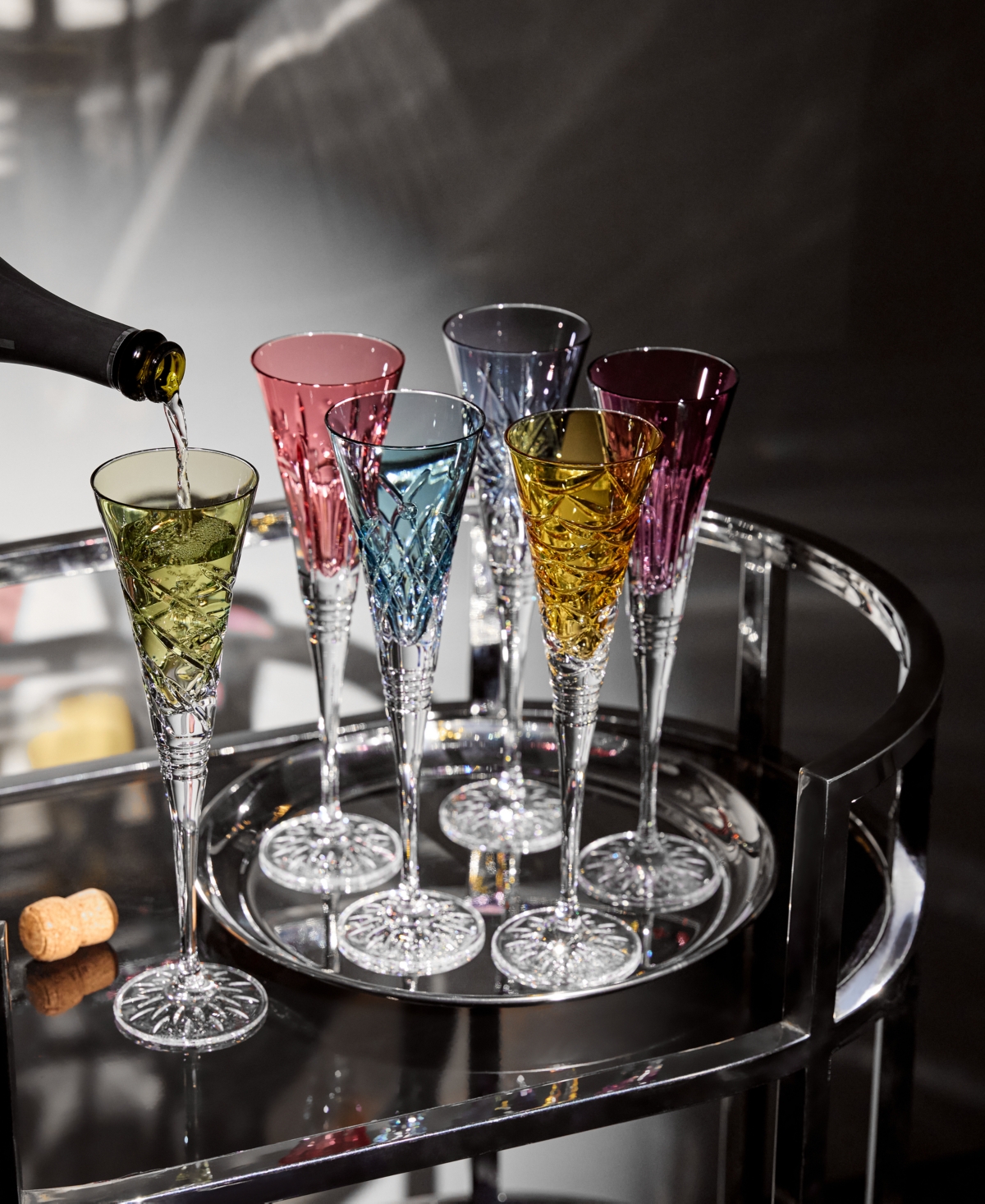 Waterford Winter Wonders Set Of 6 Crystal Flutes In Multi