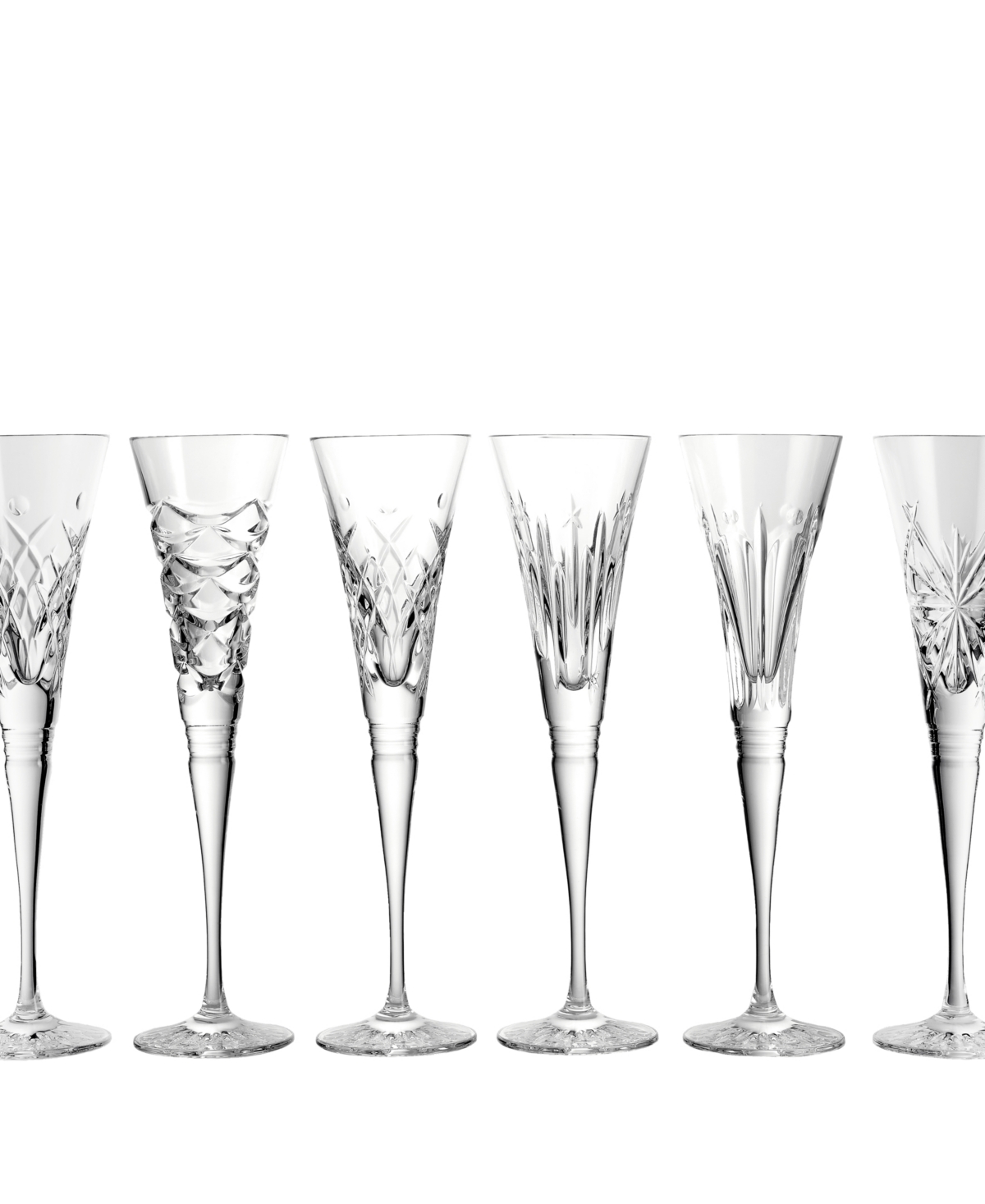 Waterford Winter Wonders Clear Flutes, Set Of 6 In Transparent