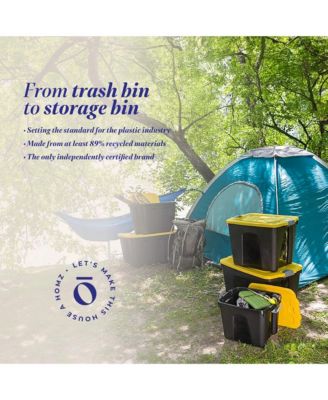 34 Gallon Durabilt Home Storage Container w/Lid, Black/Yellow (2 Pack