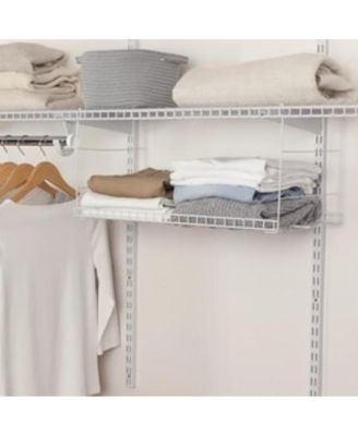 24 In Universal Closet Steel Wire Added Storage Hanging Shelf, White