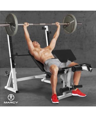 Olympic Weight Bench, Home Gym Exercise Equipment Workout Machine, White