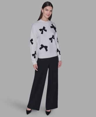 Women’s All-Over Bow Appliqu&eacute; Sweater
