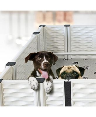 EZclassic 28"x28" Puppy Dog Whelping Box Playpen w/Rails & Liner, Black