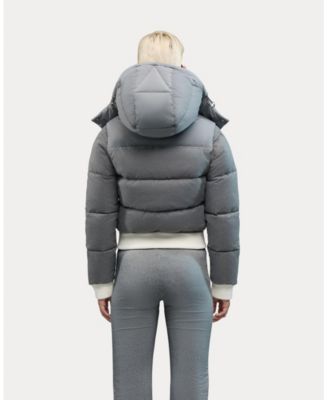 Women's Pariset Cropped Puffer Bomber with Detachable Sleeves