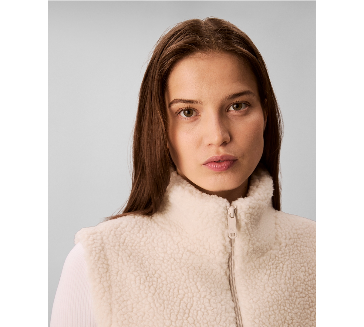 Calvin Klein Jeans Est.1978 Women's Mock Neck Vest In Gray