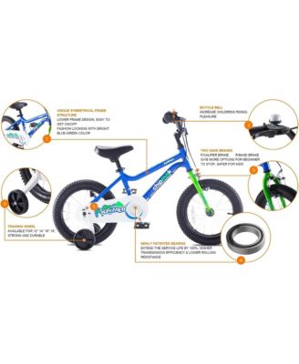 Chipmunk 14" Toddler Kids Bike with Training Wheels & Bell, Blue