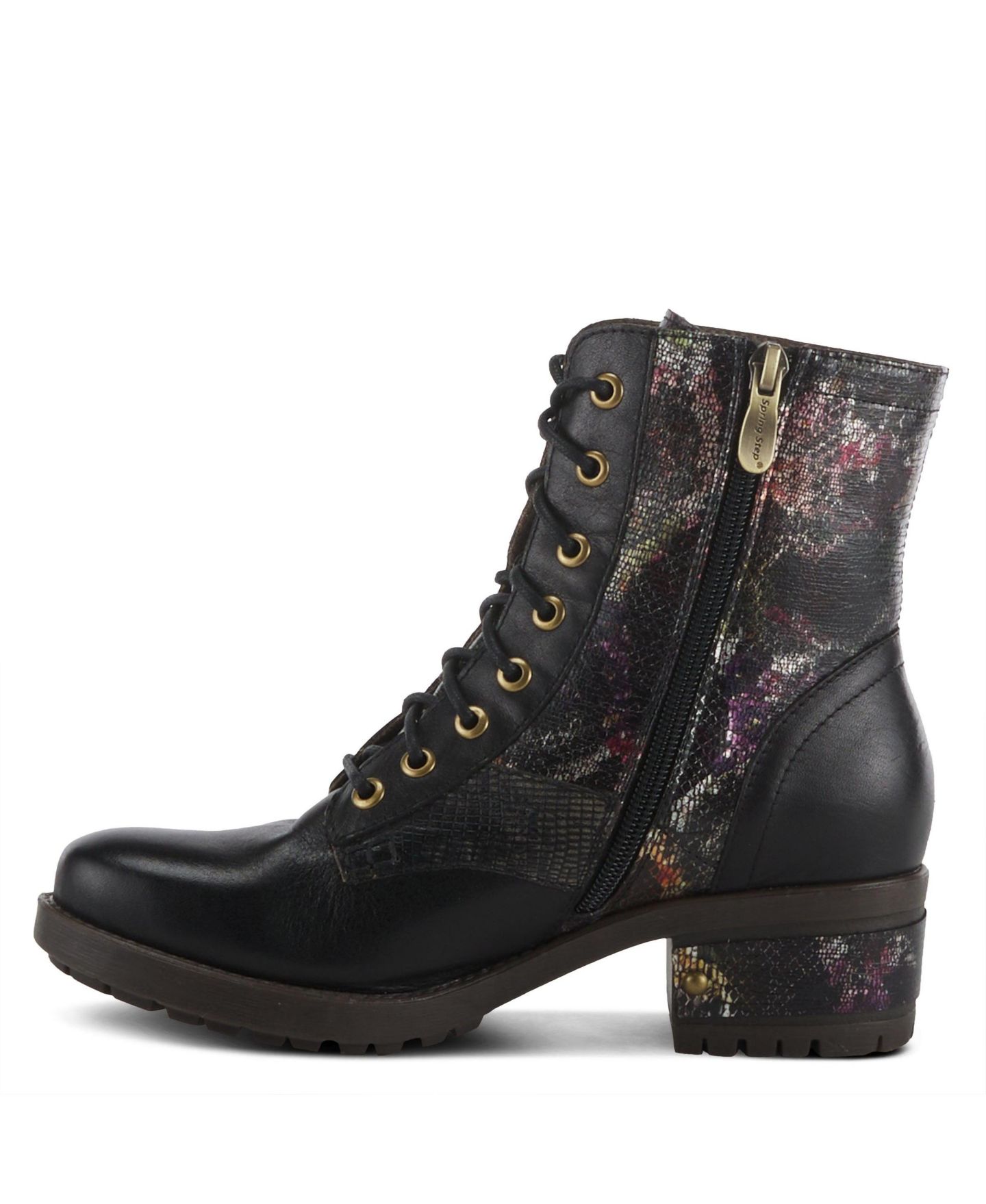 Женские ботинки L'Artiste Spring Step Marty-Met Heeled Bootie with Metallic Vamp, цвет: Чёрный разноцветный — фото 2