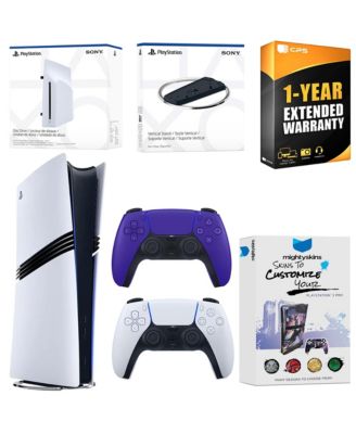 PlayStation 5 Pro Digital Bundle with Disc Drive, Extra Controller, Vertical Stand, MightySkins Voucher and 1 Year Extended Warranty