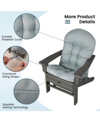 Set of 2 Patio Adirondack Chair Cushion High Back Fade Resistant 5'' Seat Pad Patio