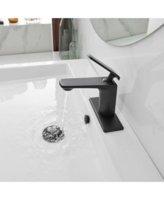Single Hole Single-Handle Bathroom Faucet in Matte Black