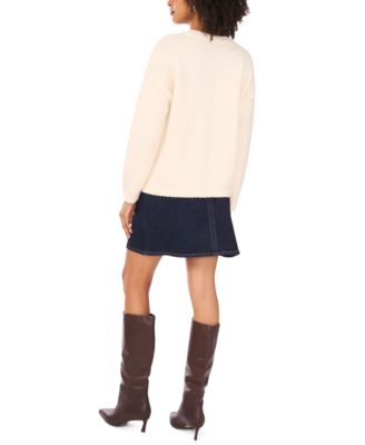 Women's Animal-Print Crewneck Long Sleeve Sweater