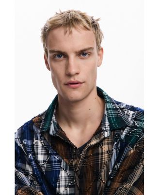 Men's Embroidered checks shirt