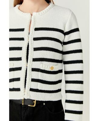 Women's Braided Stripe Cardigan