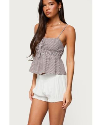 Women's Zahara Gingham Babydoll Top