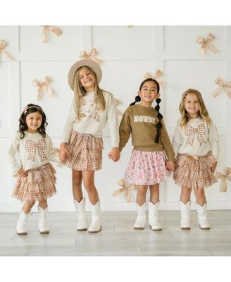 Child Girl's Gingham Printed Tulle Bow Headband