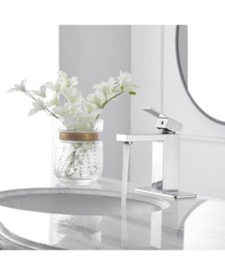 Single Handle Single Hole Low-Arc Bathroom Faucet with Supply Line