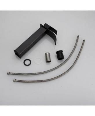 Waterfall Single Hole Single Handle Bathroom Vessel Sink Faucet With Pop-up Drain Assembly in Oil Rubbed Bronze